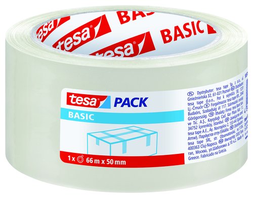 Tesa Cinta adhesiva transparente basic 66 m x 50 mm