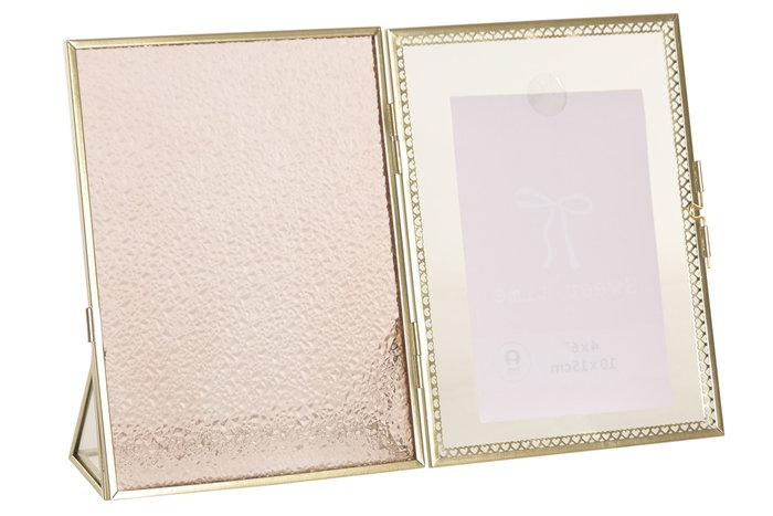 DKD Home Decor Marco de Fotos 10x15 Cristal Metal Rosa y Dorado DKD Home Decor Marco de Fotos 10x15 Cristal Metal Rosa y Dorado
