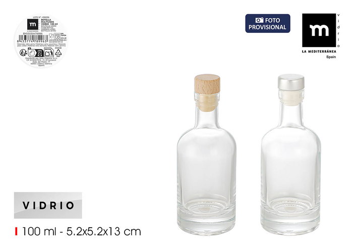 Inde Botella Vidrio Multiusos Redo. 100 ml 5 x 13.9 x 5 cm (24 Unidades) Inde Botella Vidrio Multiusos Redo. 100 ml 5 x 13.9 x 5 cm (24 Unidades)