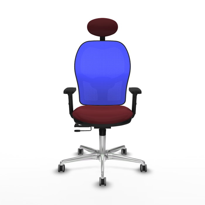 PIQUERAS Y CRESPO Silla de oficina Jorquera con mecanismo Sincro/Traslack, Granate y Azul