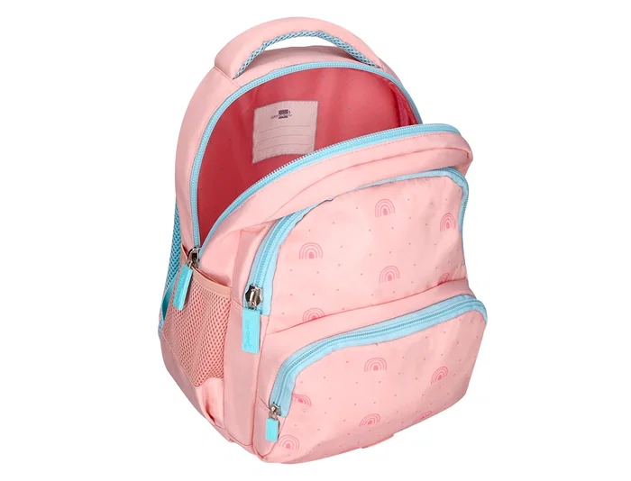 Liderpapel Mochila Escolar Multibolsillo Infantil Rosa Rainbows 350x110x270 mm