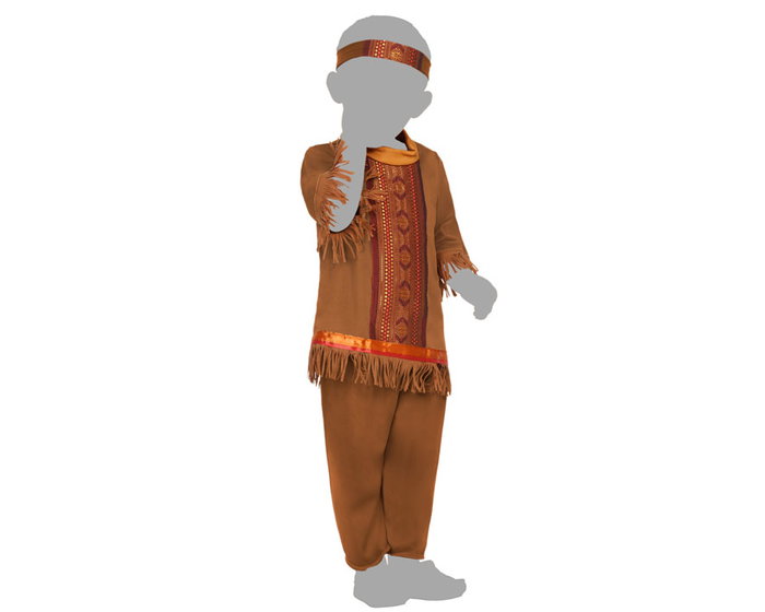 Disfraz de Carnaval Indio Niño Bebé 12-24 Meses Lejano Oeste - Conjunto de 3 Piezas: Camiseta, Pantalón y Cinta para el Pelo