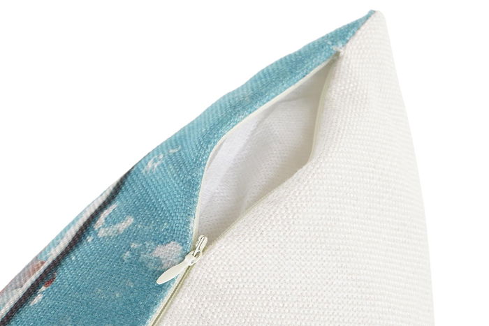 DKD Home Decor Cojin Mediterraneo Multicolor de Algodon y Lino 50 x 50 x 12 cm (4 Unidades)