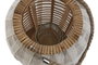 DKD Home Decor Portavelas de Bambú y Lino Asa Natural Crudo