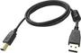 Vision 5MUSB/BL Cable USB 2.0 A a B de 5 Metros, 480 Mbps, Conectores Chapados en Oro, Blindaje y Núcleo de Ferrita, Negro