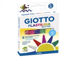 Giotto Plastilina Glitter Caja de 6 Unidades Colores Surtidos para Niños