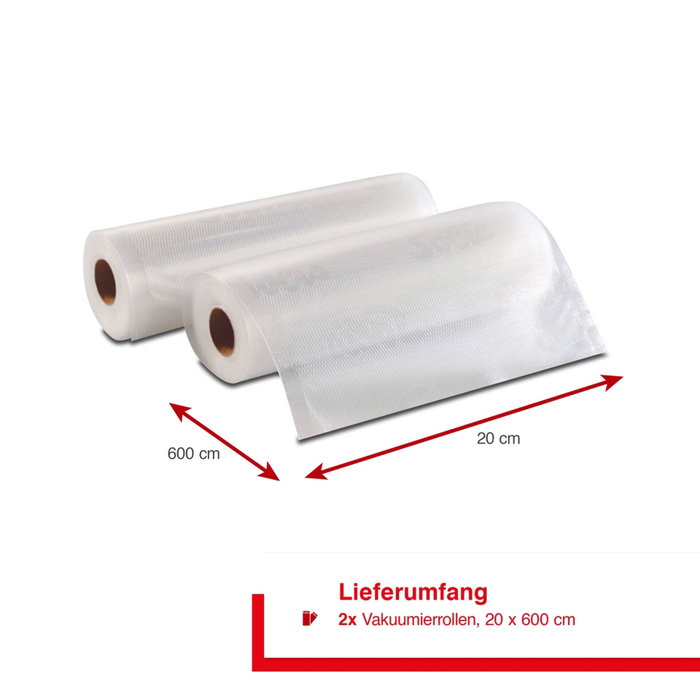 Solis Vac Rolls 20x600cm, 2 Rollos para sellar al vacío Solis Vac Rolls 20x600cm, 2 Rollos para sellar al vacío
