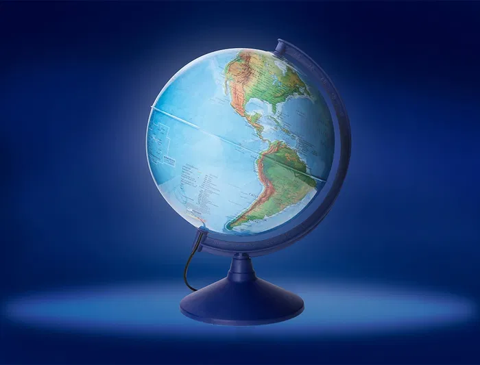 Liderpapel Globo terráqueo con luz físico y político escribible diámetro 30 cm