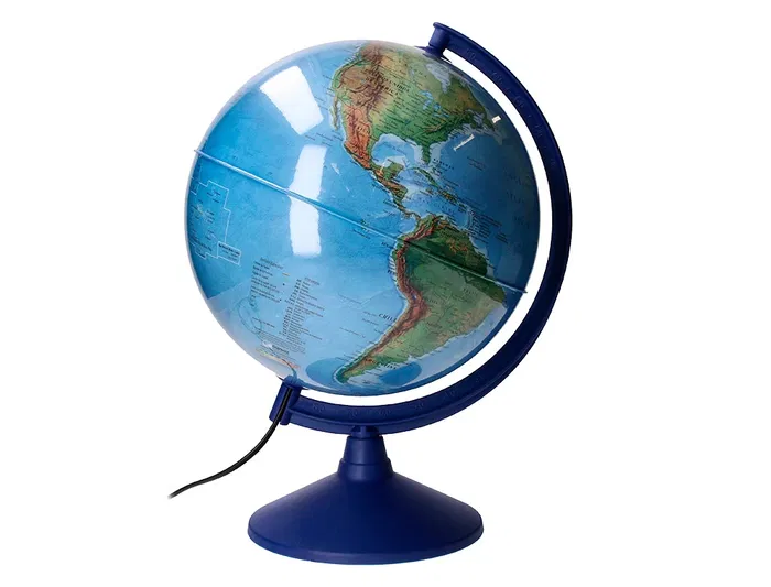 Liderpapel Globo terráqueo con luz físico y político escribible diámetro 30 cm