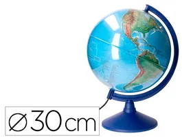 Liderpapel Globo terráqueo con luz físico y político escribible diámetro 30 cm