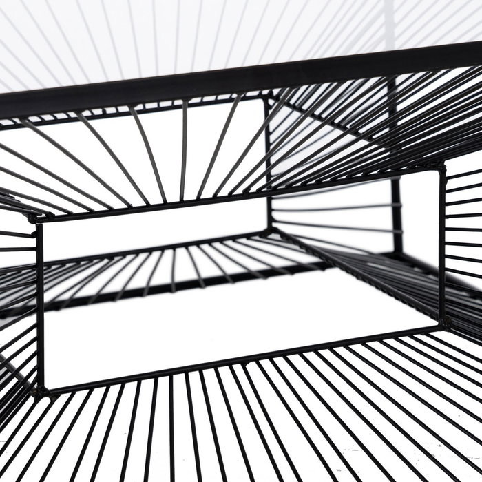 Mesa Centro Negro Metal-Cristal 80,50 X 80,50 X 38 cm