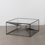 Mesa Centro Negro Metal-Cristal 80,50 X 80,50 X 38 cm