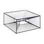 Mesa Centro Negro Metal-Cristal 80,50 X 80,50 X 38 cm