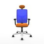 PIQUERAS Y CRESPO Silla de oficina Motilla Naranja y Azul