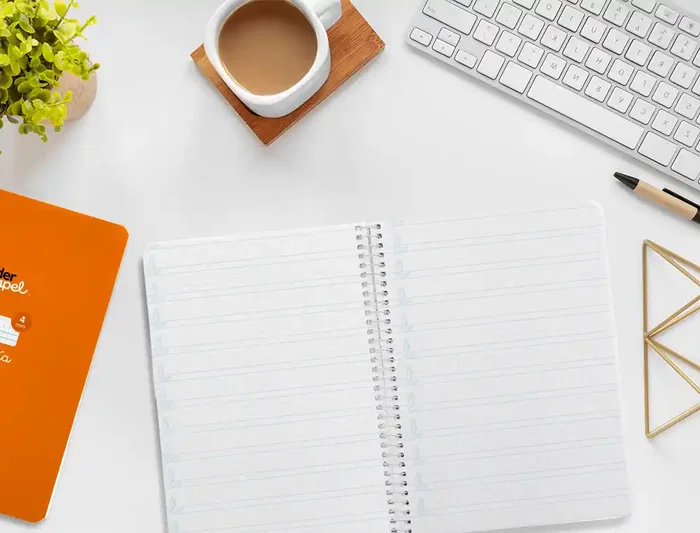 Liderpapel Cuaderno Espiral A5 Pautaguía Tapa Blanda 40 Hojas 75gr Cuadro Pautado 4mm Color Naranja