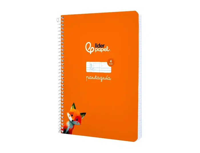 Liderpapel Cuaderno Espiral A5 Pautaguía Tapa Blanda 40 Hojas 75gr Cuadro Pautado 4mm Color Naranja