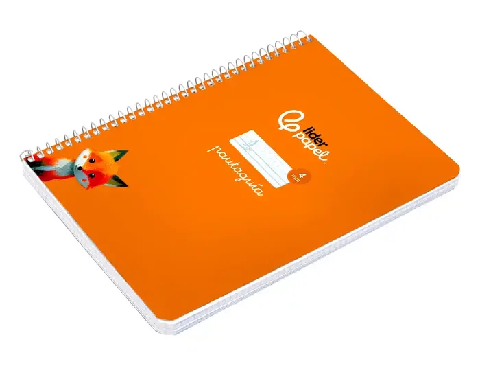 Liderpapel Cuaderno Espiral A5 Pautaguía Tapa Blanda 40 Hojas 75gr Cuadro Pautado 4mm Color Naranja