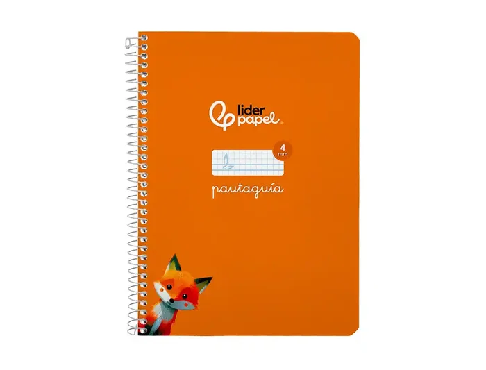 Liderpapel Cuaderno Espiral A5 Pautaguía Tapa Blanda 40 Hojas 75gr Cuadro Pautado 4mm Color Naranja