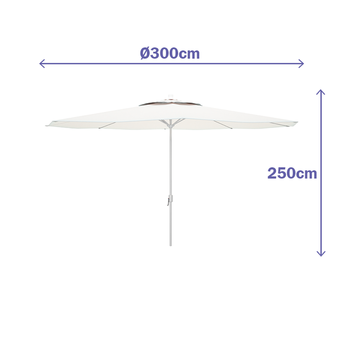 Marbueno Sombrilla de Acero Blanca de 300 cm