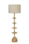 DKD Home Decor Lámpara de Pie Mango y Lino Natural/Beige