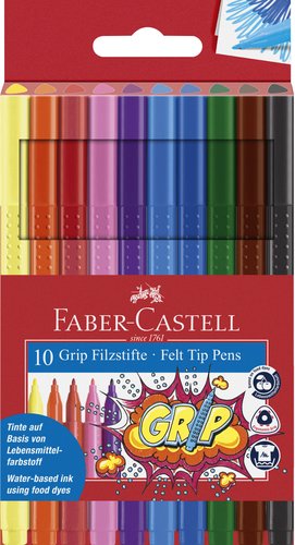 Rotulador Fibra Faber-Castell Grip 1553 Bolsa De 10 Rotulador Fibra Faber-Castell Grip 1553 Bolsa De 10