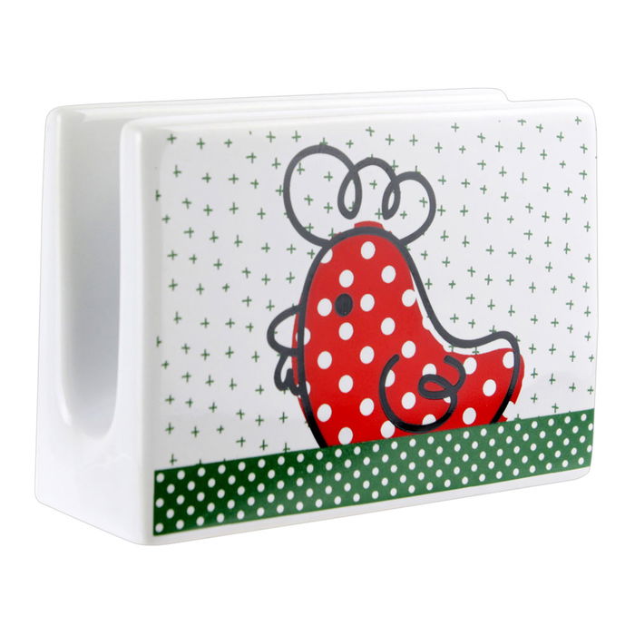 Totally Addict Porta Estropajo Cocotte (Gallina Grande, Tres Gallinas, Gallina Comiendo) Cerámica Cocina 12x4x8 cm