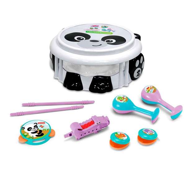 Reig Batería Panda Musical Band Drumset para Niños - Instrumento de Juguete de Plástico - Edad Recomendada 36 Meses+
