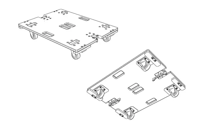 JBLPRO Cubierta y Tablón con Ruedas para Accesorios