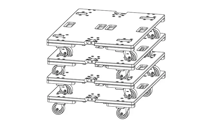 JBLPRO Cubierta y Tablón con Ruedas para Accesorios