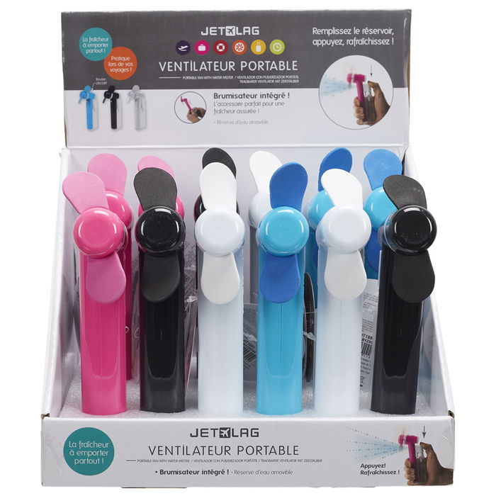 Jet Lag Ventilador Con Pulverizador Portátil Refrescante 16cm