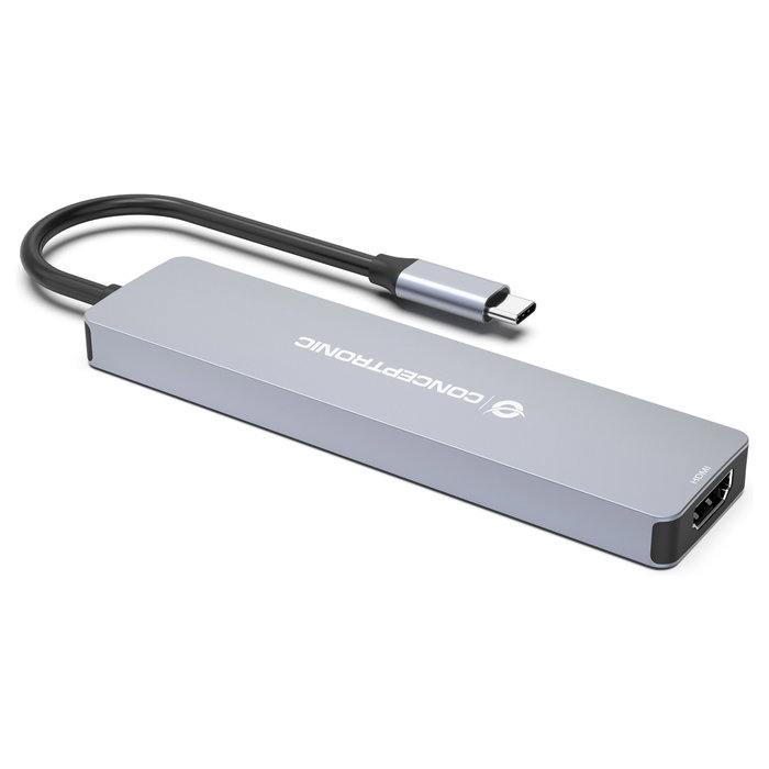 Conceptronic DONN19G Hub USB-C 7 en 1 con HDMI 4K y PD 100W Conceptronic DONN19G Hub USB-C 7 en 1 con HDMI 4K y PD 100W