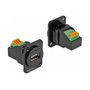 DeLOCK Módulo USB 2.0 Tipo-A hembra a terminales 86734 Negro