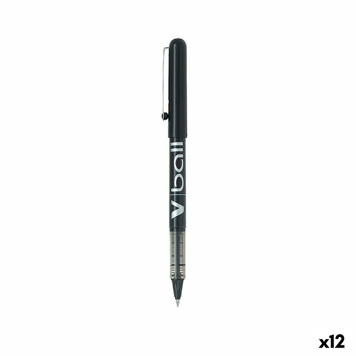 Pilot V-Ball Bolígrafos de Tinta Líquida Negro 0,7 mm (Set de 12)