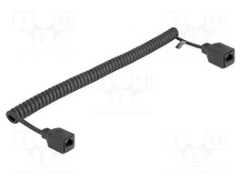 DeLOCK 90673 Prolongador Ethernet Espiral Cat5e RJ45 Hembra a Hembra 3 m