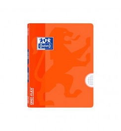 Libreta Grapada Oxford School Openflex A5 48H 90G Cuadric.4X4 Naranja (Set de 10)