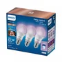 Philips Wiz Bombilla LED Inteligente A60 8.5W E27, Equivalente 60W, RGB + Blanco Cálido a Frío, Control por App y Compatible con Alexa, Google Assistant y Apple HomeKit (Pack de 3)
