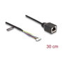 DeLOCK Cable de red RJ45 hembra a conectores de postes 1,25 mm (4 y 6 pines) Cat.5e 30 cm Negro