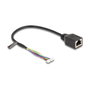 DeLOCK Cable de red RJ45 hembra a conectores de postes 1,25 mm (4 y 6 pines) Cat.5e 30 cm Negro