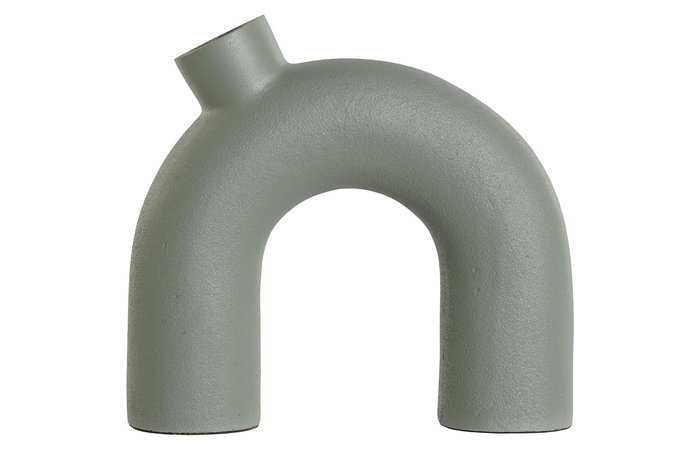 DKD Home Decor Jarrón Urban Verde Jade Verde Musgo Rugoso Aluminio 5 x 17 x 19 cm (2 Unidades)