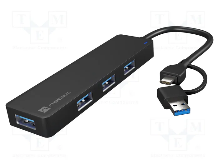 NATEC Mayfly USB 3.2 Gen 1 Type-A + Type-C Negro