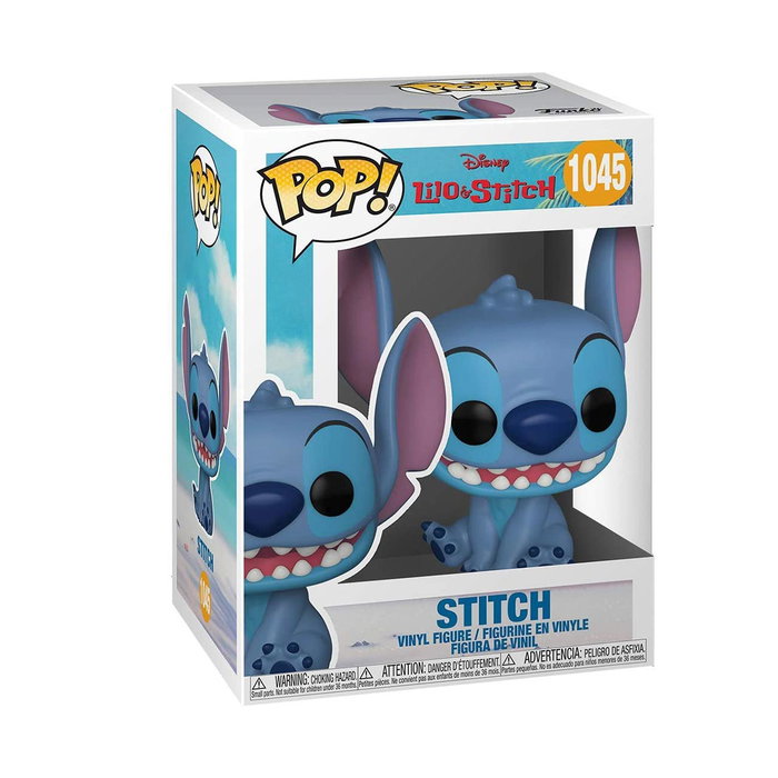 Funko Pop! Disney Stitch Sonriendo Sentado - Lilo & Stitch 55617 - Figura de Vinilo 10 cm - Multilenguaje