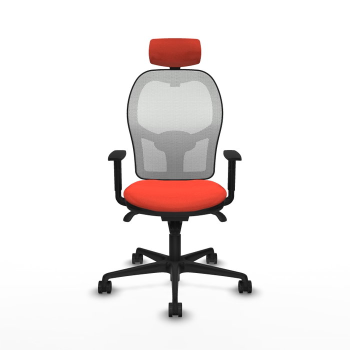 PIQUERAS Y CRESPO Silla de oficina Jorquera Naranja oscuro y Blanco con mecanismo Sincro PIQUERAS Y CRESPO Silla de oficina Jorquera Naranja oscuro y Blanco con mecanismo Sincro