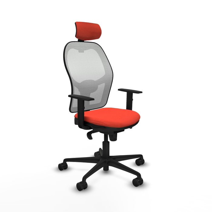 PIQUERAS Y CRESPO Silla de oficina Jorquera Naranja oscuro y Blanco con mecanismo Sincro PIQUERAS Y CRESPO Silla de oficina Jorquera Naranja oscuro y Blanco con mecanismo Sincro