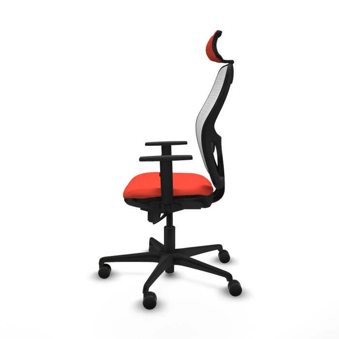 PIQUERAS Y CRESPO Silla de oficina Jorquera Naranja oscuro y Blanco con mecanismo Sincro PIQUERAS Y CRESPO Silla de oficina Jorquera Naranja oscuro y Blanco con mecanismo Sincro