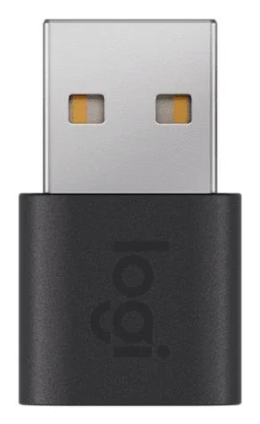 Logitech 956-000169 Adaptador USB USB-C Tipo C Hembra a USB-A Macho, Conector Derecho, Color Grafito