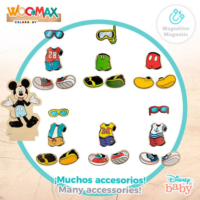 WOOMAX Juego Magnético de Madera Vestidos Minnie Disney