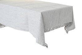 DKD Home Decor Mantel Azul Blanco Poliester y Algodon Reciclado 200 x 150 cm (2 Unidades)