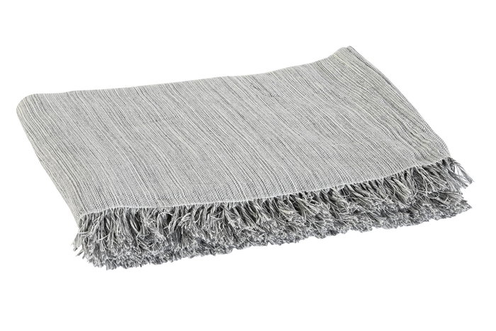 DKD Home Decor Mantel Azul Blanco Poliester y Algodon Reciclado 200 x 150 cm (2 Unidades)