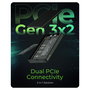 ICY BOX IB-2817M-C32 Caja Externa para 2 SSD M.2 NVMe PCIe, USB 3.2 Gen 2x2 Tipo-C 20 Gbit/s, Montaje sin Herramientas, Aluminio Negro