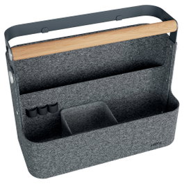 LEITZ Organizador de escritorio de fieltro con agarre 38x19x30cm gris oscuro